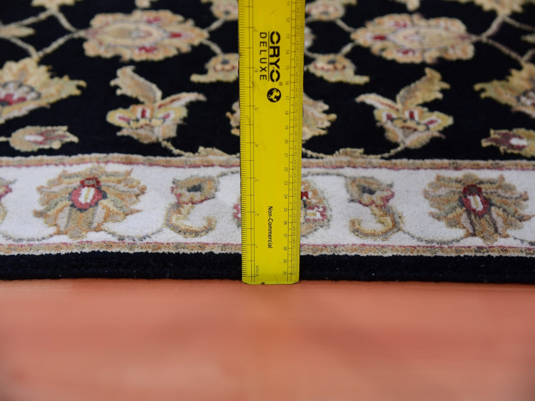 2'5" x 9'11" New Hand Knotted Black Wool Runner Oriental Rug - MOA10275390