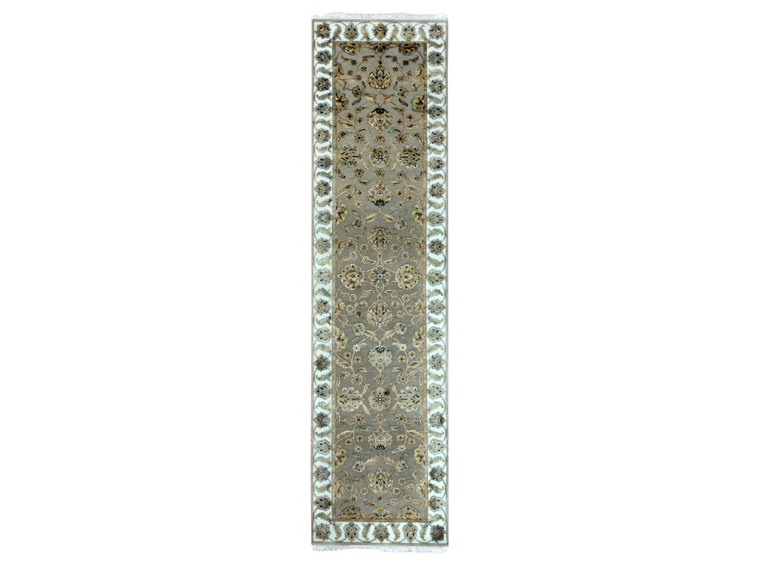 2'6" x 10'1" New Hand Knotted Brown Wool Runner Oriental Rug - MOA10275392