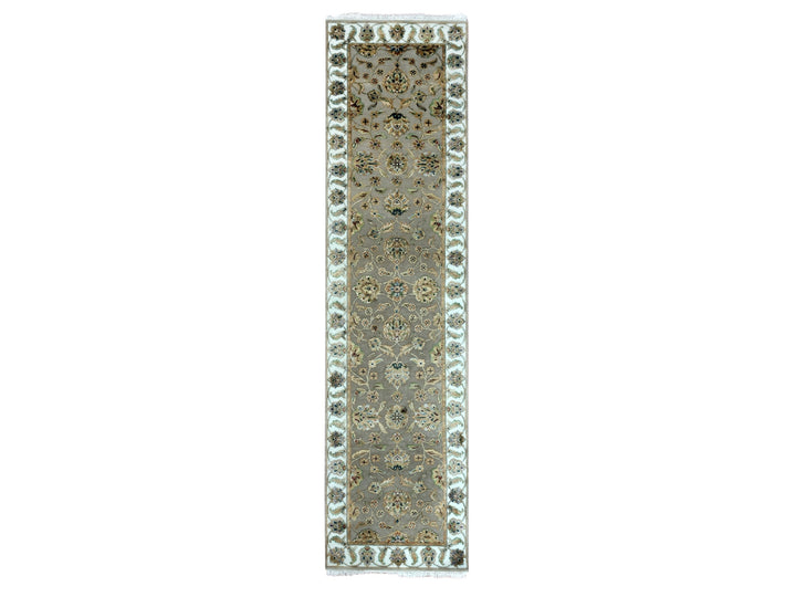 2'6" x 10'1" New Hand Knotted Brown Wool Runner Oriental Rug - MOA10275392