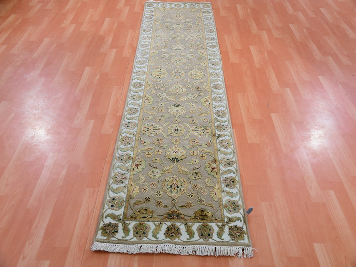 2'6" x 10'1" New Hand Knotted Brown Wool Runner Oriental Rug - MOA10275392
