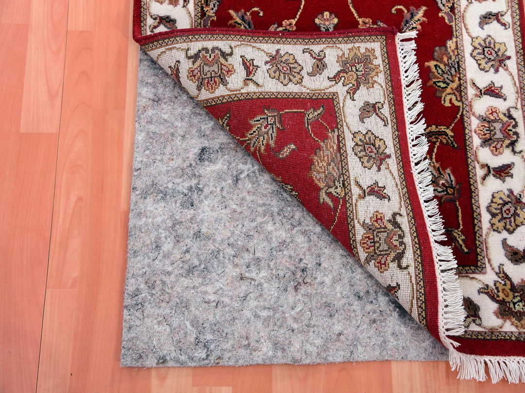 2'6" x 8'2" New Hand Knotted Red Wool & Silk Runner Oriental Rug - MOA10275393