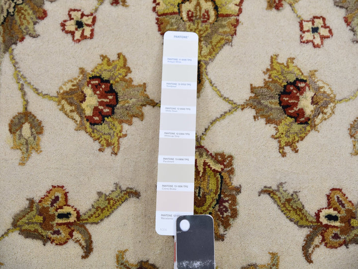 2'5" x 10'1" New Hand Knotted Ivory Wool & Silk Runner Oriental Rug - MOA10275394