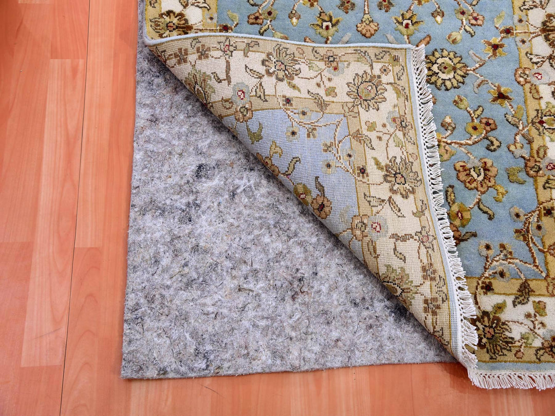 3'0" x 12'2" New Hand Knotted Blue Wool & Silk Runner Oriental Rug - MOA10275396
