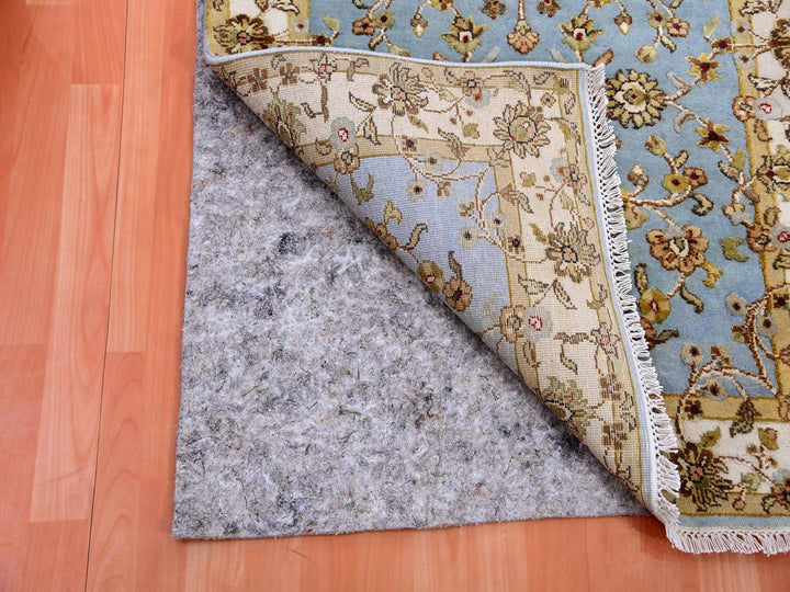 3'0" x 12'2" New Hand Knotted Blue Wool & Silk Runner Oriental Rug - MOA10275396
