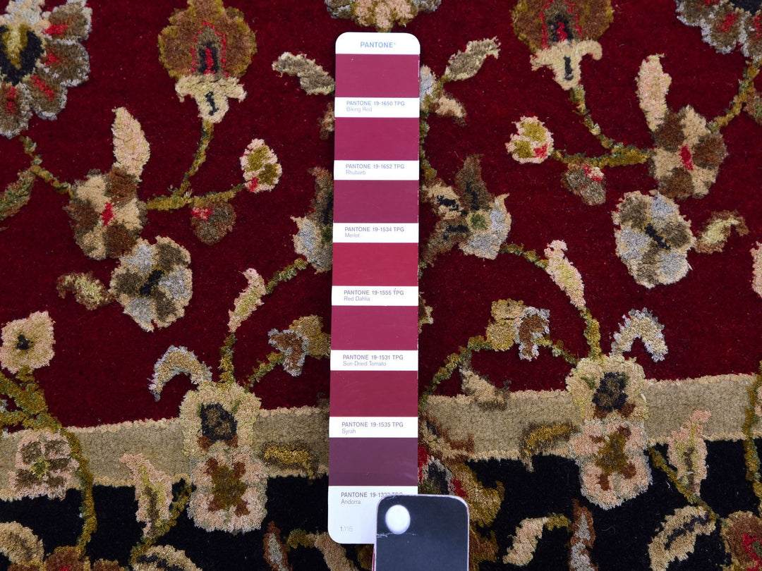 2'10" x 12'3" New Hand Knotted Red Wool & Silk Runner Oriental Rug - MOA10275397
