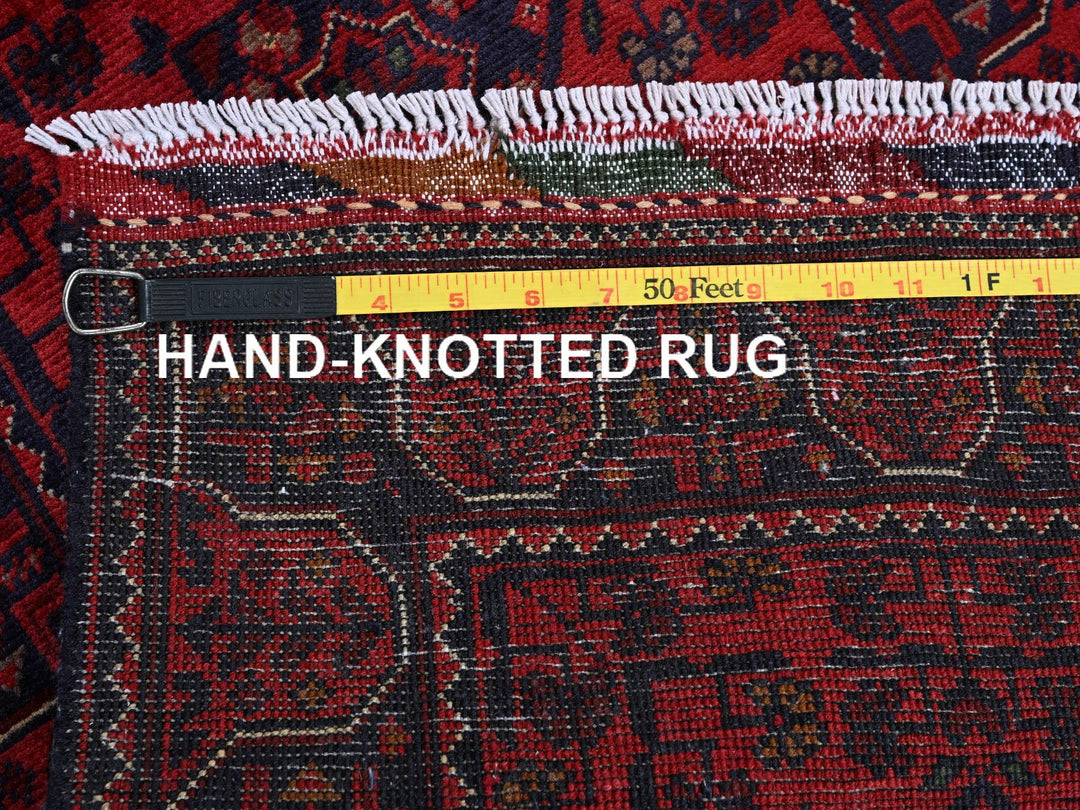 1'9" x 4'9" New Hand Knotted Red Wool Runner Oriental Rug - MOA102753