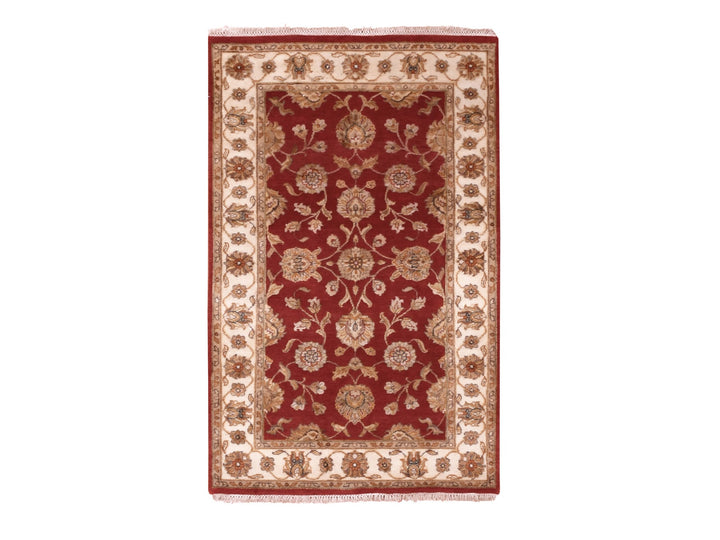 3'1" x 5'0" New Hand Knotted Red Wool Rectangle Oriental Rug - MOA10275401