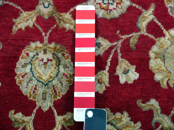 3'1" x 5'0" New Hand Knotted Red Wool Rectangle Oriental Rug - MOA10275401