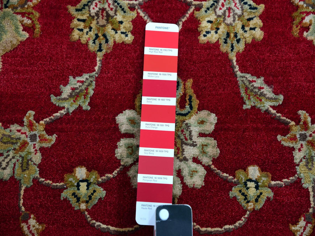 3'1" x 5'3" New Hand Knotted Red Wool Rectangle Oriental Rug - MOA10275402