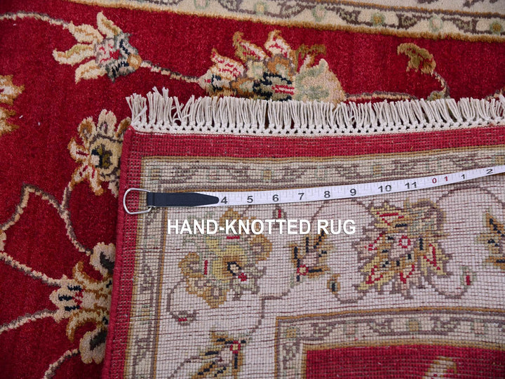 3'1" x 5'3" New Hand Knotted Red Wool Rectangle Oriental Rug - MOA10275402