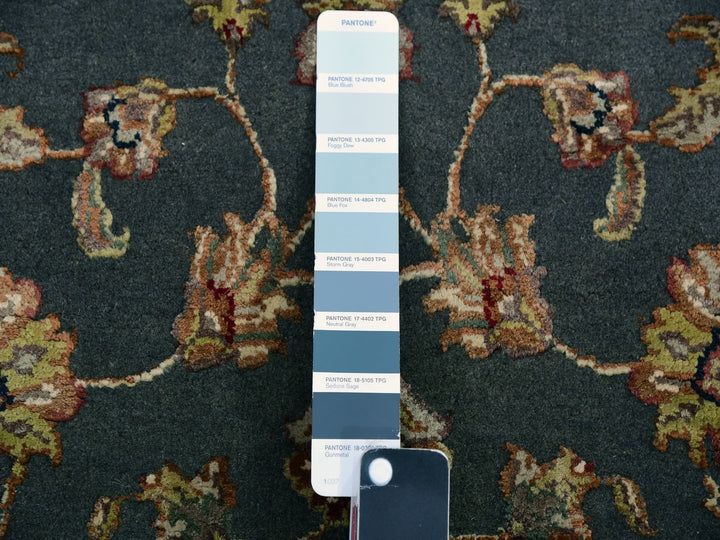 3'0" x 5'2" New Hand Knotted Grey Wool & Silk Rectangle Oriental Rug - MOA10275403