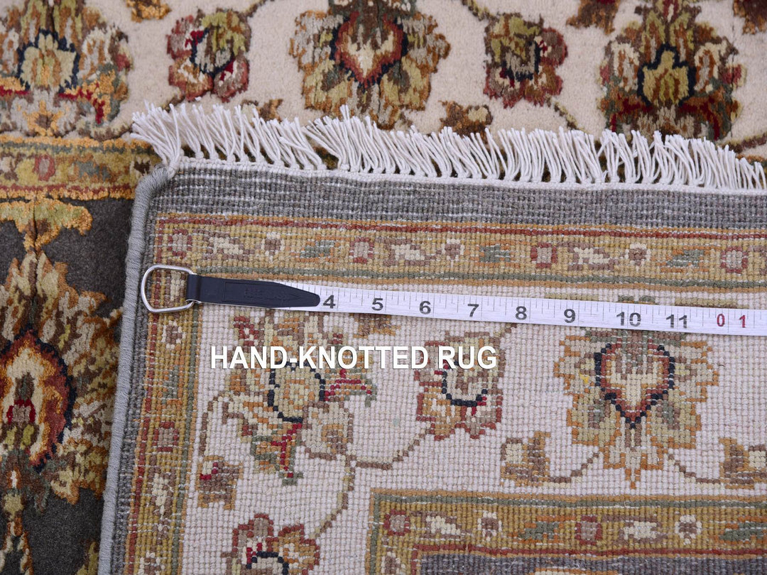 3'0" x 5'2" New Hand Knotted Grey Wool & Silk Rectangle Oriental Rug - MOA10275403