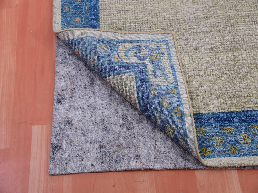 9'1" x 12'1" Vintage Hand Knotted Grey Wool Rectangle Oriental Rug - MOA10275409