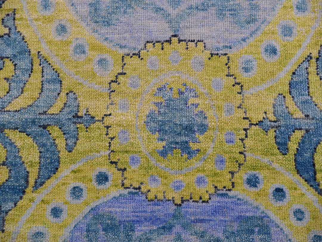9'0" x 12'2" New Hand Knotted Blue Wool Rectangle Oriental Rug - MOA10275410