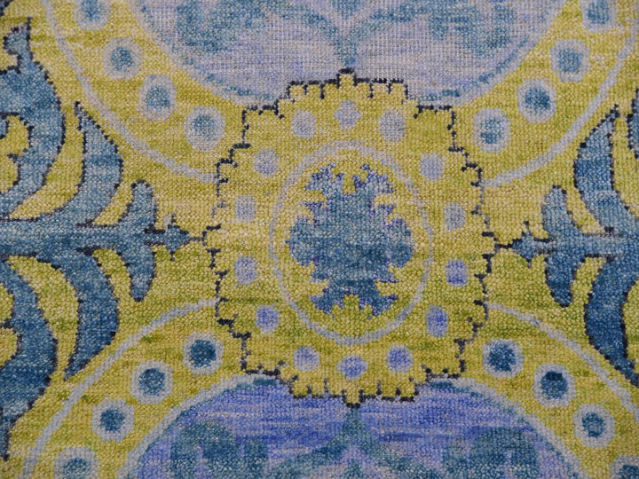 9'0" x 12'2" New Hand Knotted Blue Wool Rectangle Oriental Rug - MOA10275410