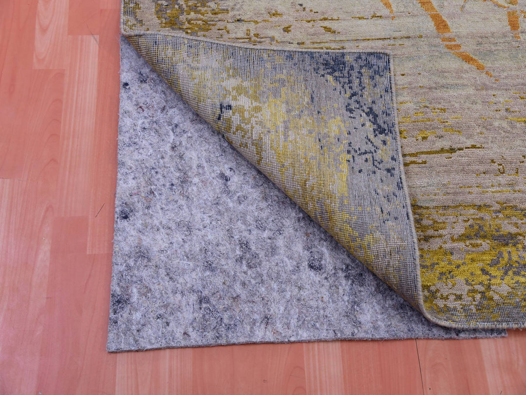 8'11" x 12'2" Vintage Hand Knotted Beige Wool Rectangle Oriental Rug - MOA10275414