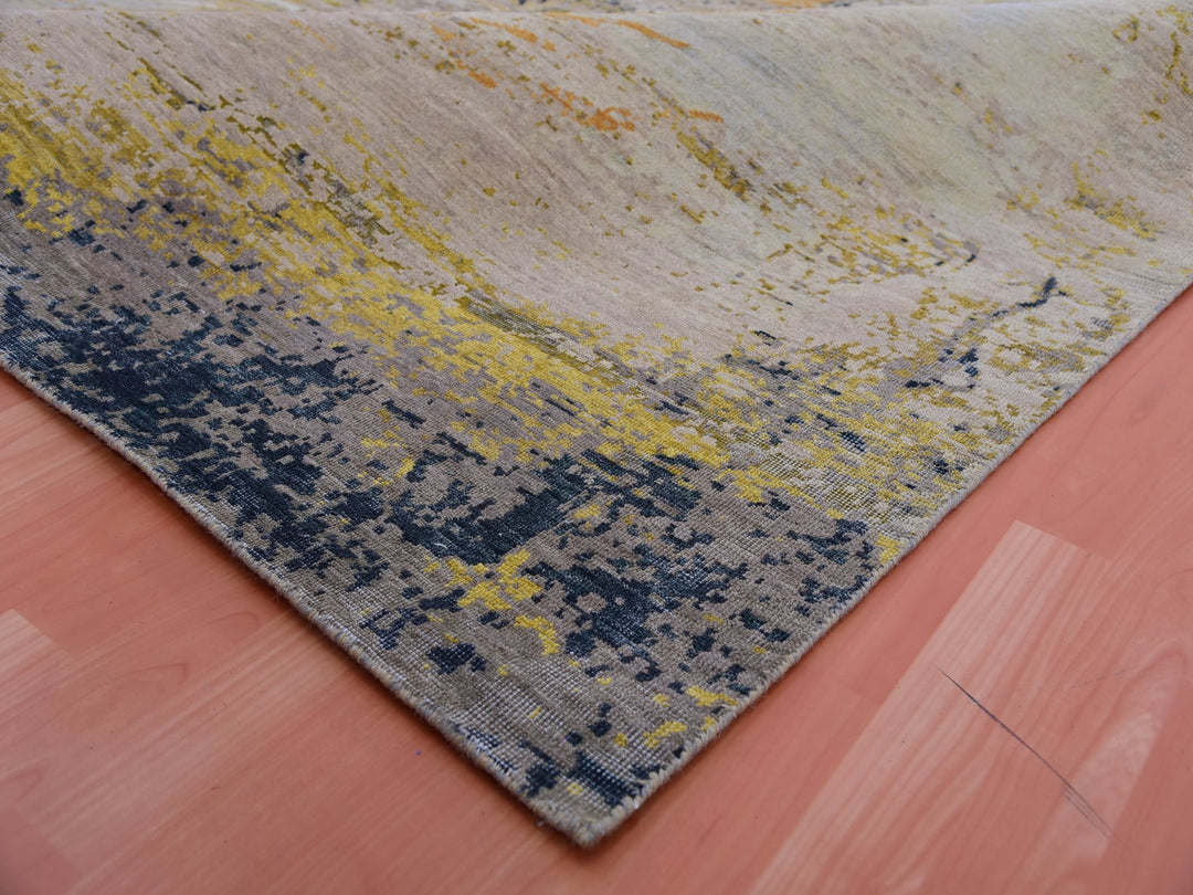 8'11" x 12'2" Vintage Hand Knotted Beige Wool Rectangle Oriental Rug - MOA10275414