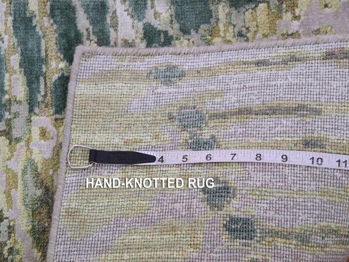 2'0" x 3'0" New Hand Knotted Green Silk Rectangle Oriental Rug - MOA10275423