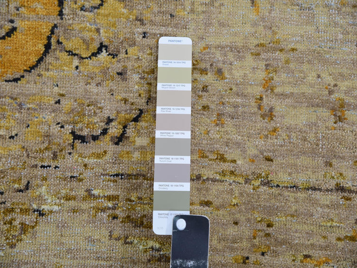 8'11" x 12'1" New Hand Knotted Beige Wool Rectangle Oriental Rug - MOA10275434