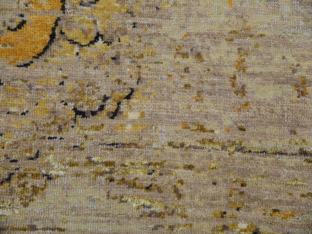 8'11" x 12'1" New Hand Knotted Beige Wool Rectangle Oriental Rug - MOA10275434