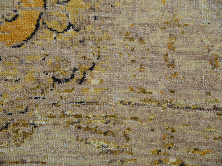 8'11" x 12'1" New Hand Knotted Beige Wool Rectangle Oriental Rug - MOA10275434