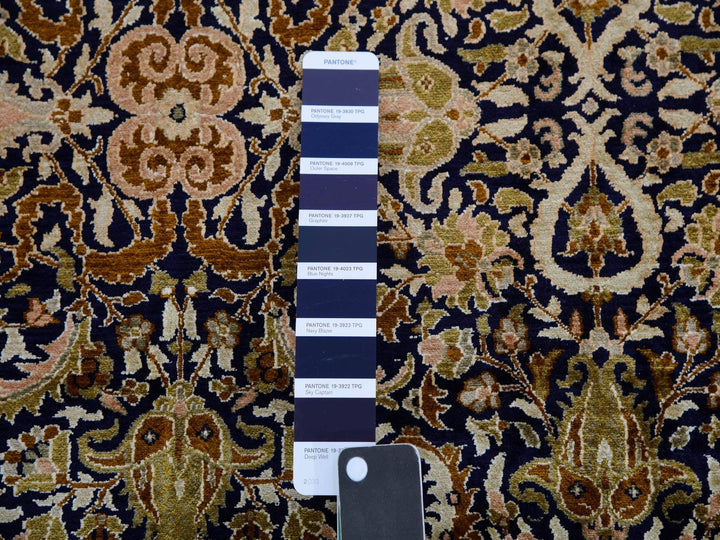 4'1" x 6'0" New Hand Knotted Blue Silk Rectangle Oriental Rug - MOA10275436