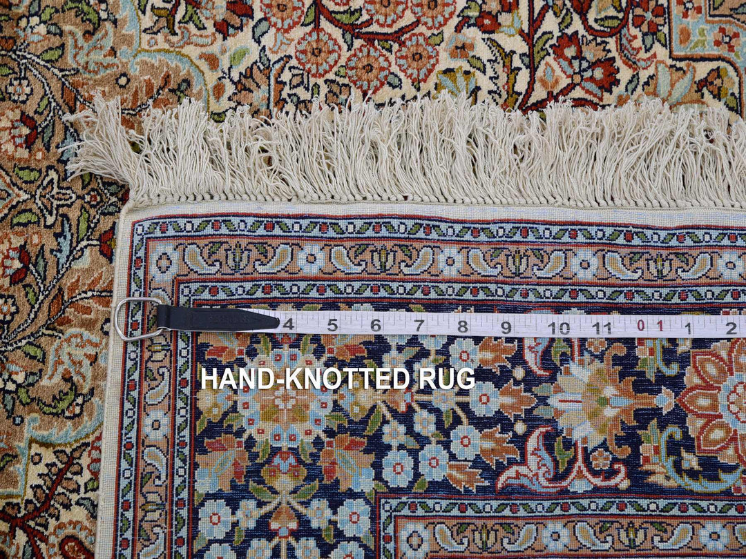 4'1" x 6'1" New Hand Knotted Brown Silk Rectangle Oriental Rug - MOA10275437