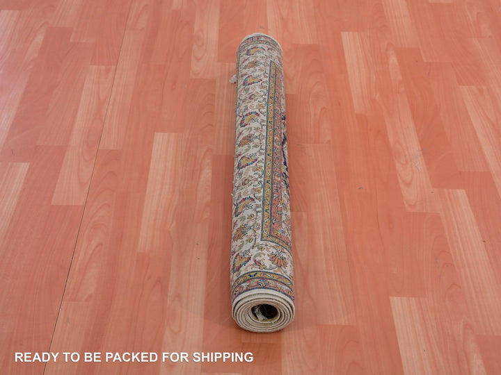 2'11" x 5'0" New Hand Knotted Ivory Silk Rectangle Oriental Rug - MOA10275439