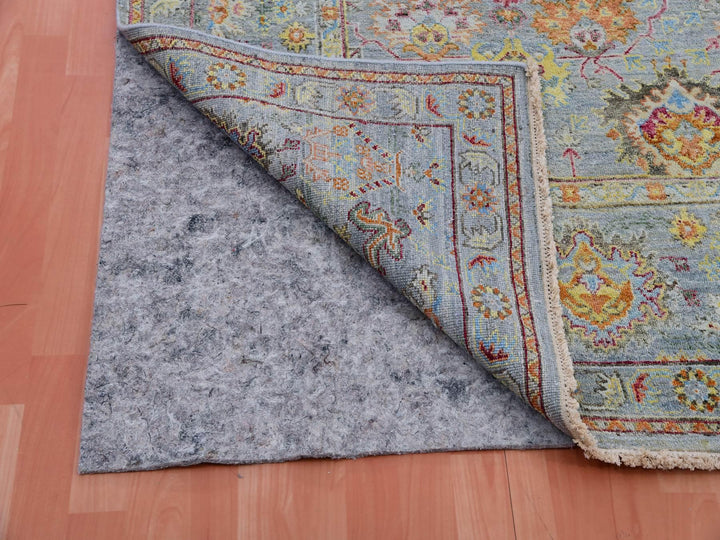 8'0" x 10'0" New Hand Knotted Grey Wool Rectangle Oriental Rug - MOA10275448