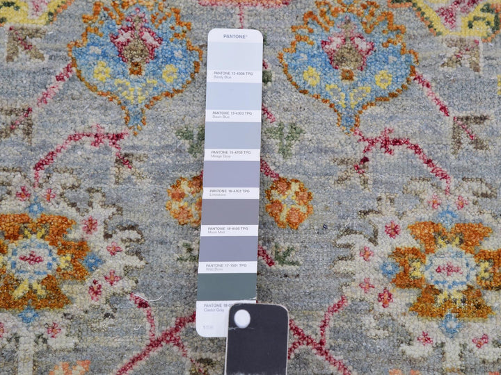 8'0" x 10'0" New Hand Knotted Grey Wool Rectangle Oriental Rug - MOA10275448