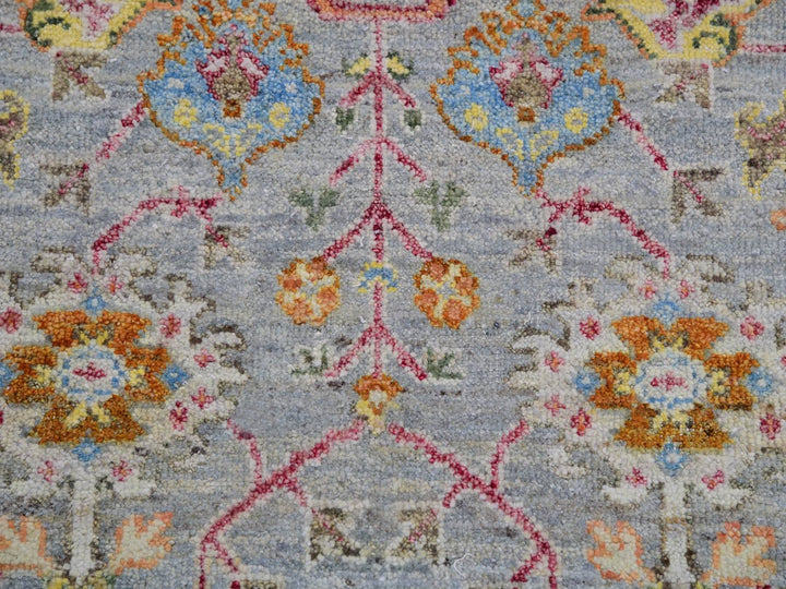 8'0" x 10'0" New Hand Knotted Grey Wool Rectangle Oriental Rug - MOA10275448