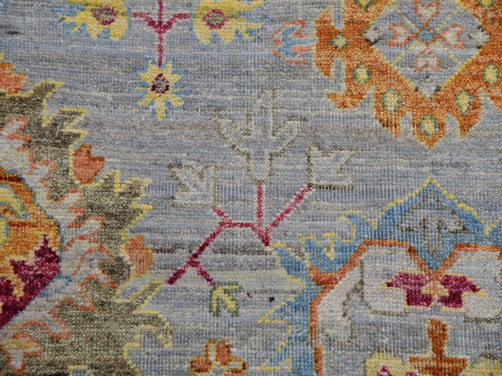 11'10" x 14'6" New Hand Knotted Grey Wool Rectangle Oriental Rug - MOA10275449