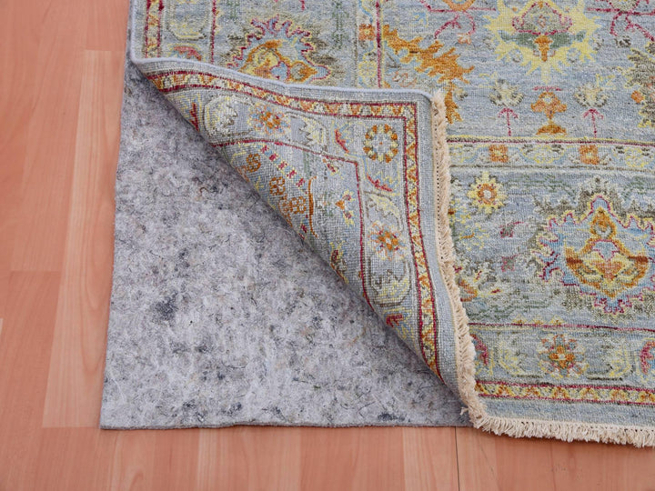 8'0" x 10'0" New Hand Knotted Grey Wool Rectangle Oriental Rug - MOA10275451