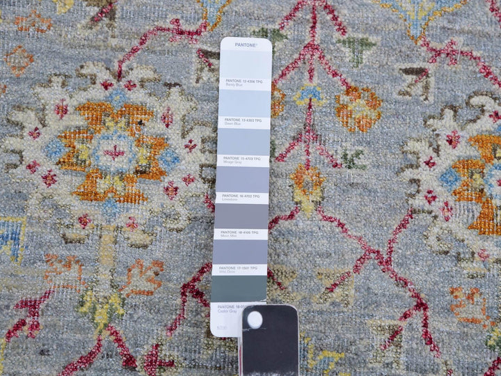 8'0" x 10'0" New Hand Knotted Grey Wool Rectangle Oriental Rug - MOA10275451