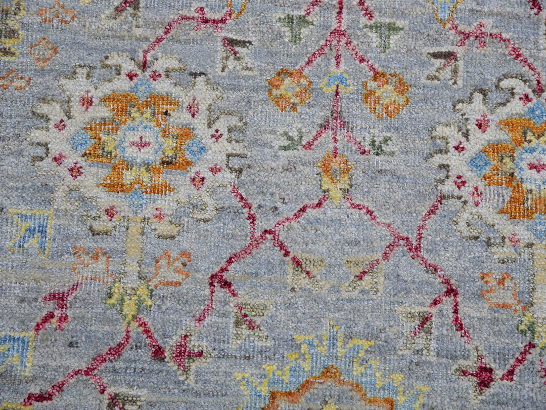 8'0" x 10'0" New Hand Knotted Grey Wool Rectangle Oriental Rug - MOA10275451