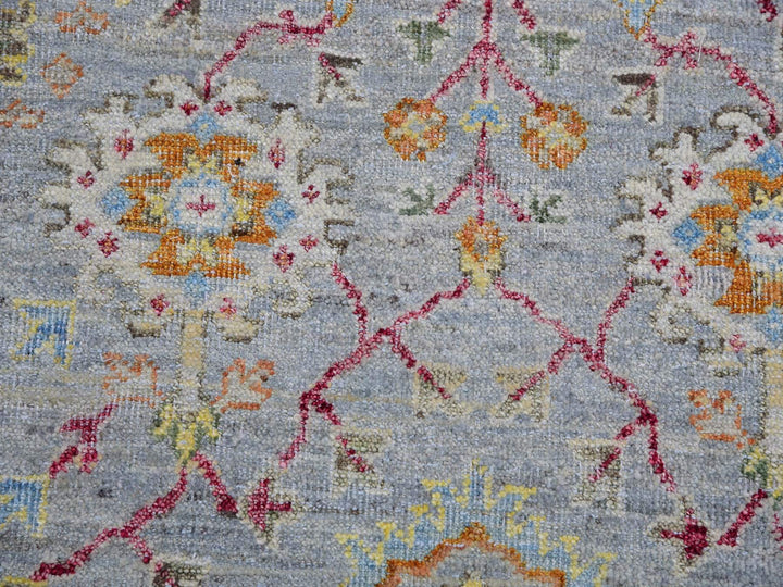 8'0" x 10'0" New Hand Knotted Grey Wool Rectangle Oriental Rug - MOA10275451