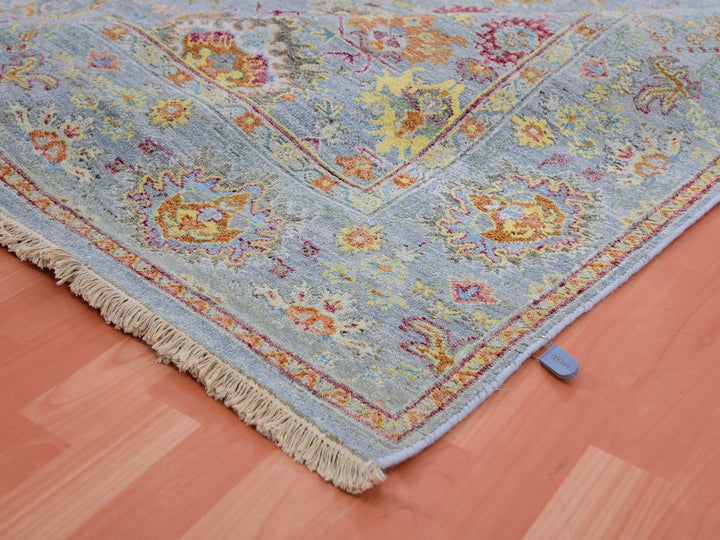 6'0" x 8'10" New Hand Knotted Grey Wool Rectangle Oriental Rug - MOA10275454