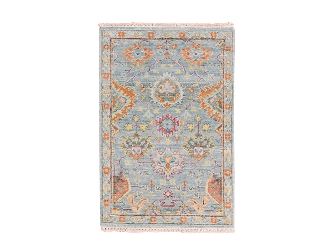 2'0" x 3'0" New Hand Knotted Grey Wool Rectangle Oriental Rug - MOA10275458