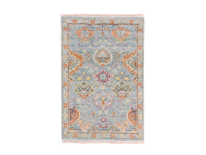 2'0" x 3'0" New Hand Knotted Grey Wool Rectangle Oriental Rug - MOA10275458