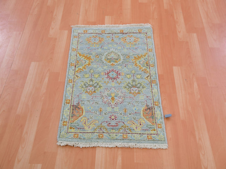 2'0" x 3'0" New Hand Knotted Grey Wool Rectangle Oriental Rug - MOA10275458