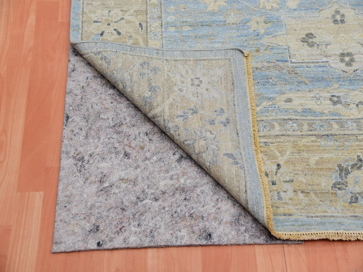9'1" x 11'6" New Hand Knotted Blue Wool Rectangle Oriental Rug - MOA10275467