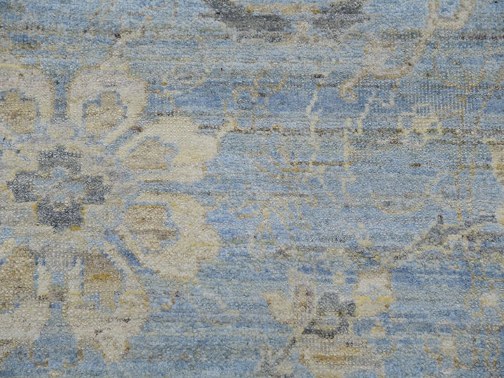 9'1" x 11'6" New Hand Knotted Blue Wool Rectangle Oriental Rug - MOA10275467