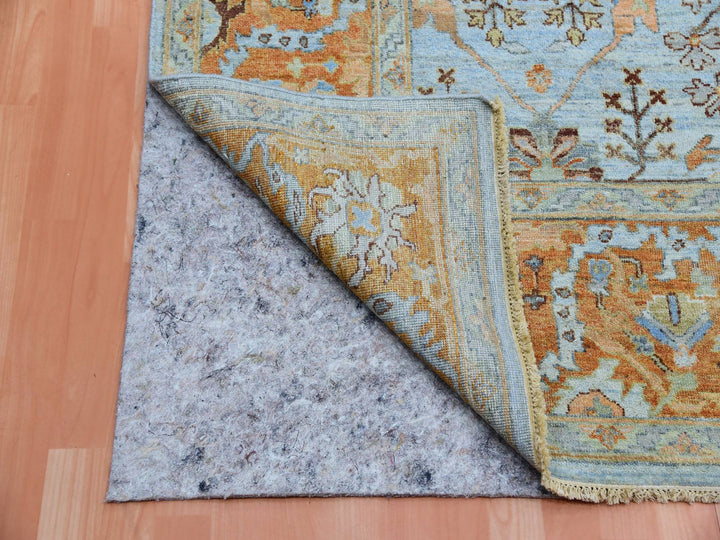 9'0" x 11'10" New Hand Knotted Blue Wool Rectangle Oriental Rug - MOA10275469