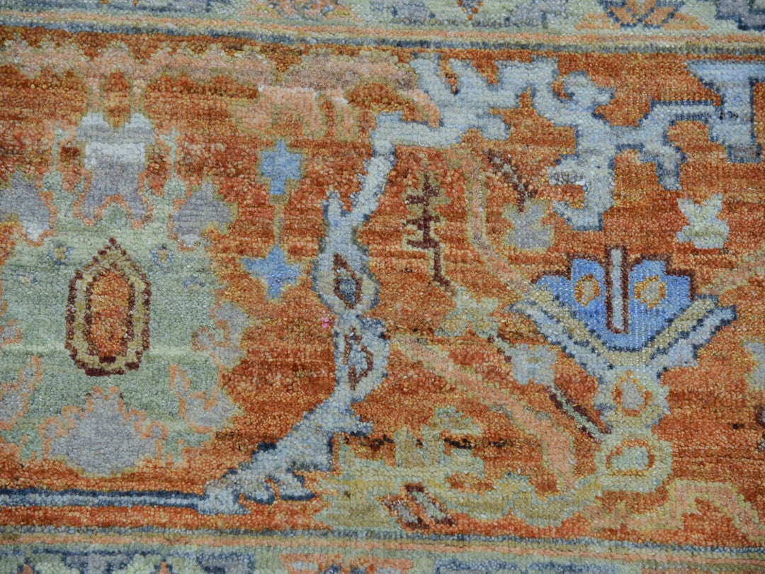 9'0" x 11'10" New Hand Knotted Blue Wool Rectangle Oriental Rug - MOA10275469