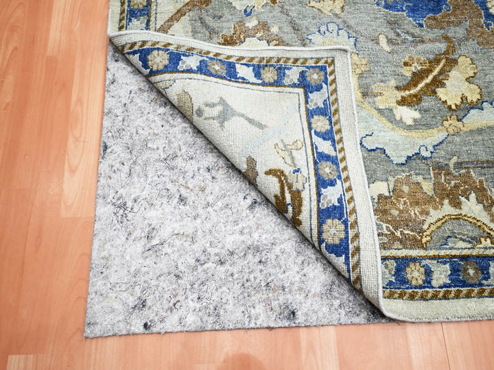 9'2" x 12'1" New Hand Knotted Ivory Wool Rectangle Oriental Rug - MOA10275473
