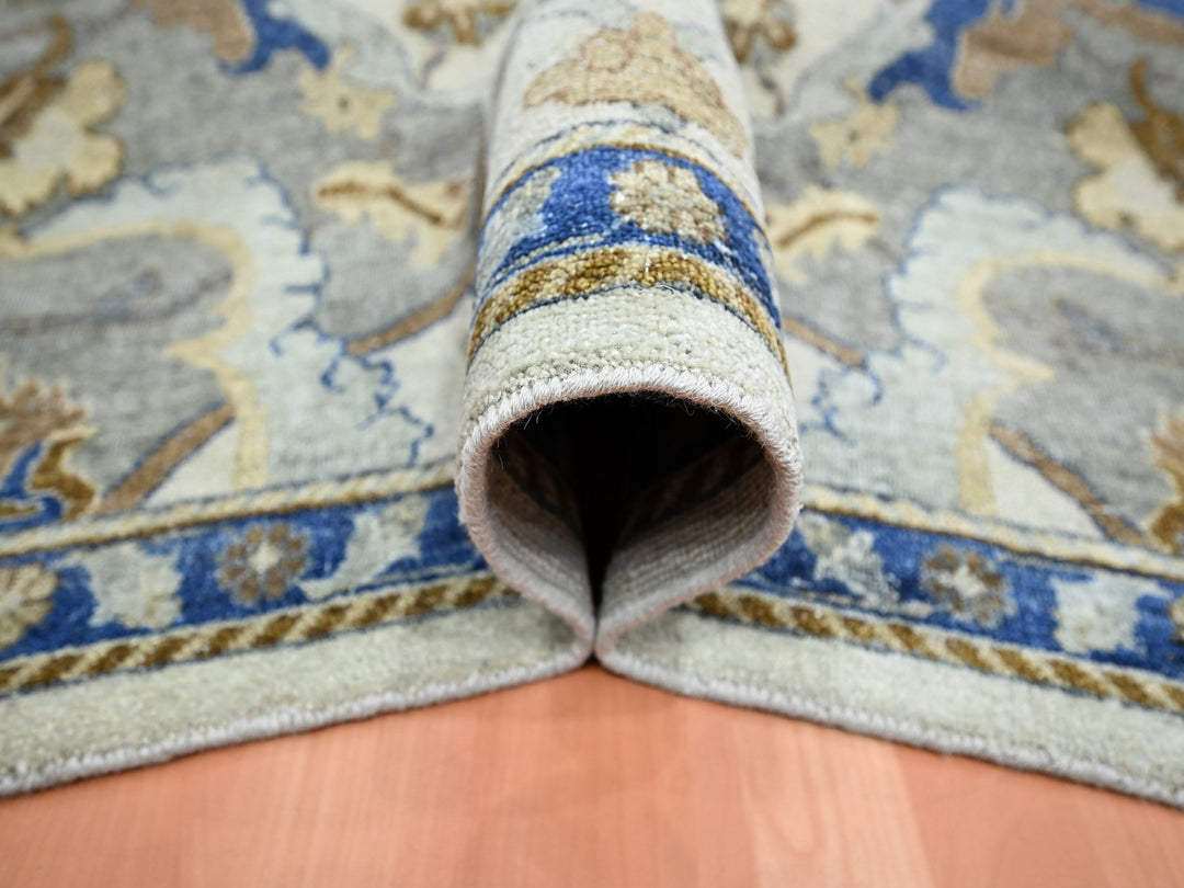 9'2" x 12'1" New Hand Knotted Ivory Wool Rectangle Oriental Rug - MOA10275473