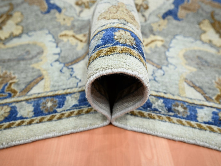 9'2" x 12'1" New Hand Knotted Ivory Wool Rectangle Oriental Rug - MOA10275473