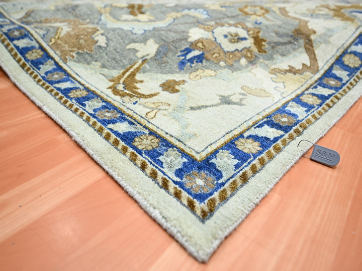 9'2" x 12'1" New Hand Knotted Ivory Wool Rectangle Oriental Rug - MOA10275473