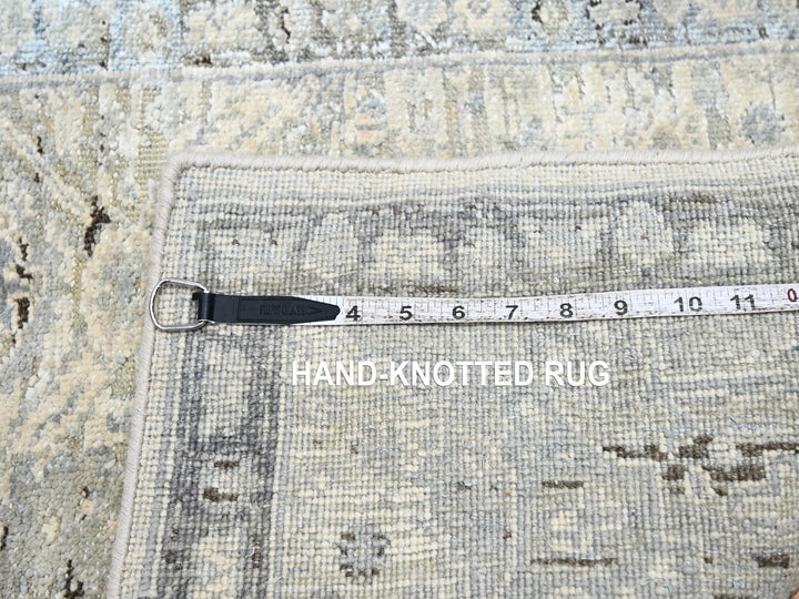 2'1" x 3'0" New Hand Knotted Ivory Wool & Silk Rectangle Oriental Rug - MOA10275484