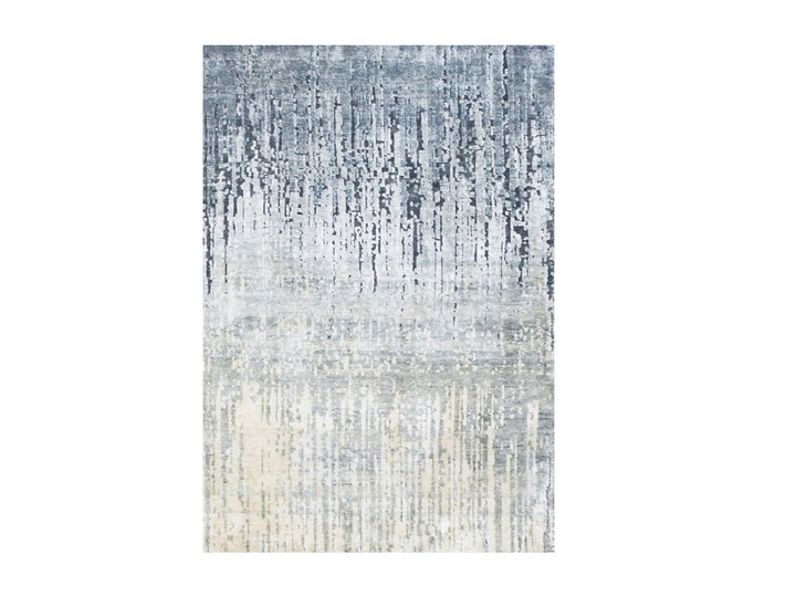 2'1" x 3'0" New Hand Knotted Grey Silk Rectangle Oriental Rug - MOA10275486